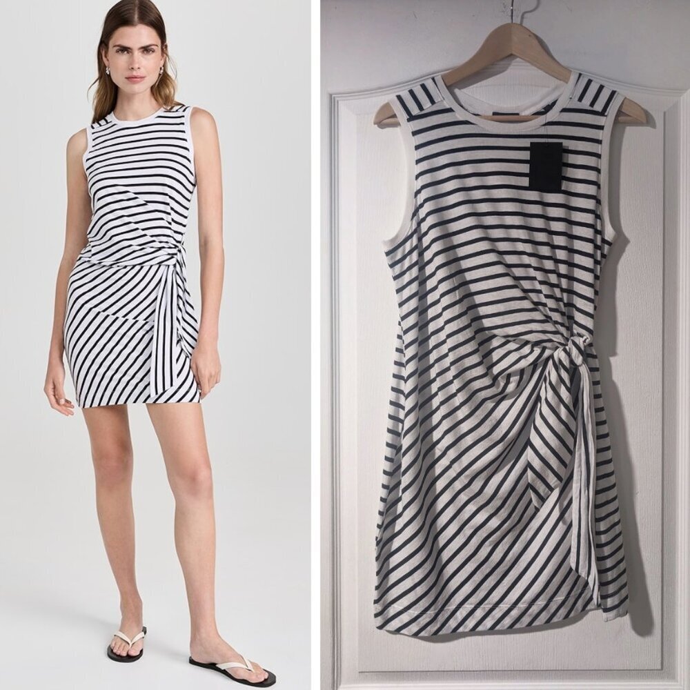ATM Anthony Thomas Melillo | Classic Jersey Stripe Sleeveless Twist Dress